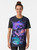 A cosmic-themed t-shirt design featuring a purple whale shark swimming among the stars. - Women