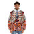 Puffer jacket with detailed print of human internal organs and skeleton anatomy - men front