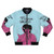 Ms Patti "Where's My Background Singers" pop art-inspired bomber jacket in hot pink