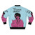 Ms Patti "Where's My Background Singers" pop art-inspired bomber jacket in hot pink - Back
