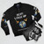 "Don't Look Up" Earth Day Bomber Jacket with "Everything is Fine" text - Flat lay