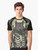 Werewolf graphic t-shirt with a dark, mythical design featuring a wolf skull and skeleton elements - Men