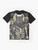 Werewolf graphic t-shirt with a dark, mythical design featuring a wolf skull and skeleton elements - Flat lay