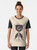 Astronaut exploring the galaxy with planets, stars, and an hourglass on a graphic t-shirt - Women