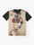 Broken Beauty Vintage Graphic T-Shirt featuring a woman, flowers, and butterfly in a grunge, digital art style. - Flat lay
