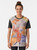 Graphic t-shirt featuring Paul Klee's "Red Balloon" cubist art design - Women