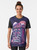 Retro gaming machine graphic t-shirt with pixel art design featuring joystick, vending machine, and 80s neon colors. - Women