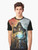 Retro Mortal Kombat video game graphic t-shirt featuring characters Scorpion and Sub-Zero - Men