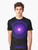 Sacred geometry indigo energy t-shirt with flower of life, Metatron's Cube, and other spiritual symbols - Men