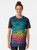 Colorful graphic t-shirt featuring a variety of aquatic sea life creatures like whales, fish, and marine animals in a vibrant spectrum design. - Women