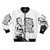 Banksy inspired graffiti bomber jacket featuring the quote "If You Want to Achieve Greatness stop asking for permission"