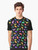 Graphic T-Shirt featuring a fun dinosaur pattern on a black background - Men