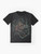 A graphic t-shirt featuring a design inspired by the horror video game Dead Space, with necromorphs and cosmic horror elements. - Flat lay