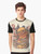 Retro-style BurgerZilla graphic t-shirt with anime and kaiju-inspired burger design - Men