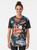 A graphic t-shirt featuring an illustration of an ancient Roman mosaic from Pompeii, depicting ocean life such as an octopus and fish. - Women