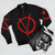 V for Vendetta vintage symbol bomber jacket - Flat lay