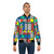 Colorful and geometric Memphis-style color block bomber jacket - Lifestyle