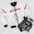 Retro bomber jacket featuring the Squeeze 45s and Under album cover design - Flat lay