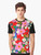 Colorful floral graphic design with flowers, daisies, and 1960s/1970s "flower power" style on a t-shirt. - Men