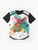 Abstract art t-shirt featuring circular designs by Wassily Kandinsky, a Bauhaus-inspired graphic - Flat lay