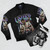 Usher 90s retro style bomber jacket with vintage design - Flat lay
