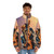 Retro-inspired puffer jacket with a musical, concert-themed design - men front