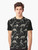 Black t-shirt with a graphic design of dinosaur fossils and bones. - Men