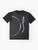 Graphic t-shirt featuring a turntable, tone arm, and platter design - Flat lay