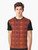 Bold african tribal graphic t-shirt with red and orange stripes and circle patterns - Men