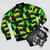 Radioactive Ray Cats bomber jacket with nuclear apocalypse inspired pattern - Flat lay