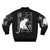 White bomber jacket with Pixies "Monkey Gone to Heaven" graphic design - Back