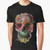 Skull Graphic T-Shirt with Floral Design and Unique Skull Art