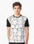 Graphic t-shirt featuring a repetitive pattern of stylized, minimalist dog designs in black and white - Men