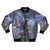 Fairy fantasy bomber jacket featuring a celestial blue and purple night sky design by artist Molly Harrison