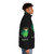 Puffer jacket with aliens and "No Loans" design - men side right
