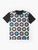 Vintage vinyl record graphic design t-shirt with a retro, minimalist, and groovy pattern - Flat lay