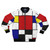 Mondrian inspired bomber jacket with abstract Mondrian design