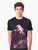 Astronaut wearing a colorful galaxy and spray paint graphic t-shirt design - Men