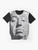 Geometric Alfred Hitchcock graphic t-shirt with minimalist diamond design - Flat lay