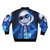 Sans from Undertale in a blue glowing eye skeleton bomber jacket - Back
