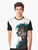 Anthro caracal character with a creepy smile on a graphic t-shirt design - Men