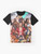 Final Fantasy 7 FF7 Cast Art Graphic T-Shirt featuring characters Cloud, Tifa, Aerith, Barret, and Sephiroth - Flat lay