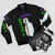 Stylish black bomber jacket with "It Did Not Go Well" text - Flat lay