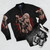 Black Butler Undertaker Inspired Anime Bomber Jacket featuring the iconic Undertaker character silhouette - Flat lay