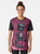 An artistic graphic t-shirt featuring a robot with a heart, in pink and red colors. - Women