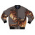 Monster Hunter inspired bomber jacket with cubist and triangle design elements