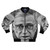 A stylish bomber jacket featuring the iconic image of French philosopher Jean-Paul Sartre