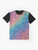 Colorful chaos abstract graphic design on a t-shirt - Flat lay