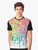 Colorful rainbow paint splatter and drip graphic design on a t-shirt - Men