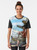 Coastal graphic t-shirt featuring abstract beach art design - Women
